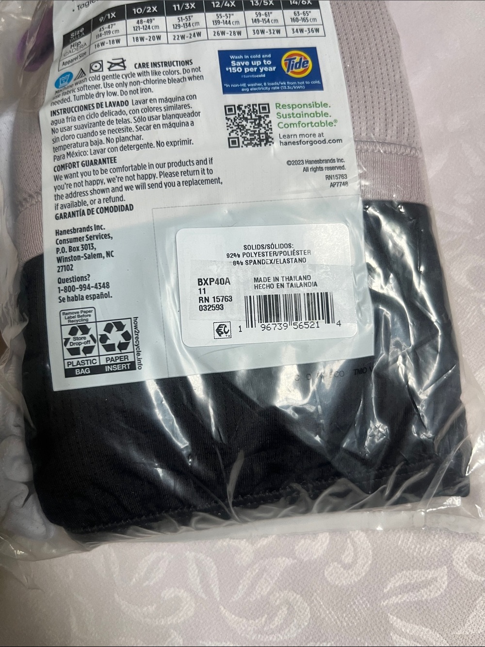 2/$25 NWT Hanes 5-Pack Mesh Tagless Briefs Multi Color Plus Size 11/3X - Picture 2 of 11